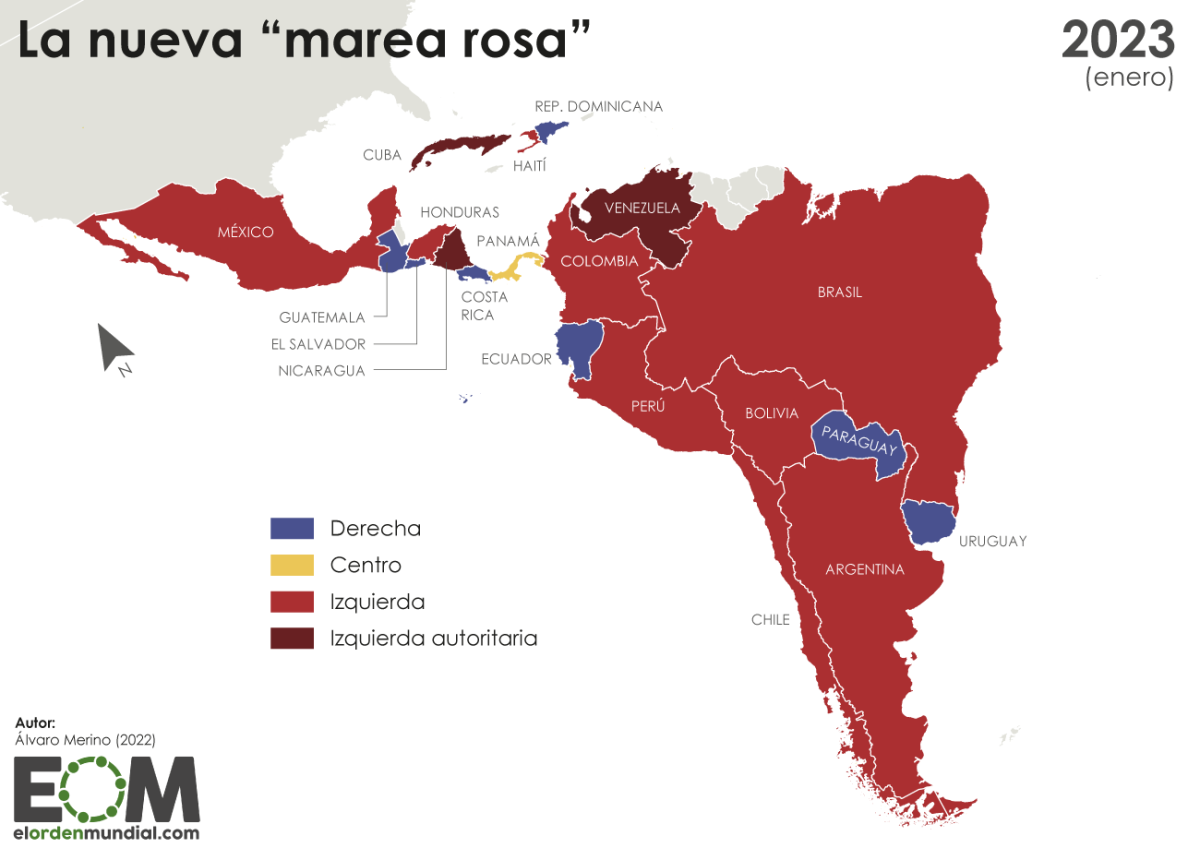 El cambio del rosa al verde en América Latina